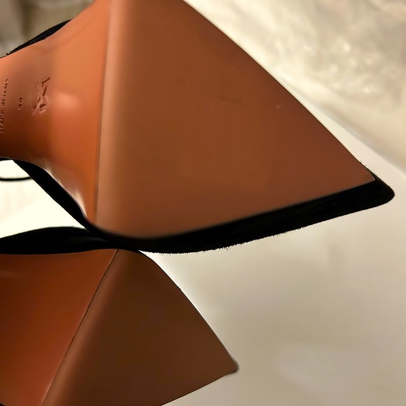 Amina Muaddi  “Angelica” Plateau Black Suede Pumps
(Size 39) - Picture 6 of 16